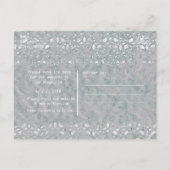 Tropische Plumeria Bloem Grijs Roze Save the Date Aankondigingskaart (Achterkant)