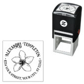 Tropische Plumeria Bloem Naam Retouradres Zelfinktende Stempel (In situ)