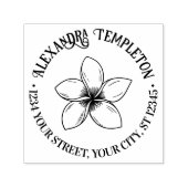 Tropische Plumeria Bloem Naam Retouradres Zelfinktende Stempel (Design)