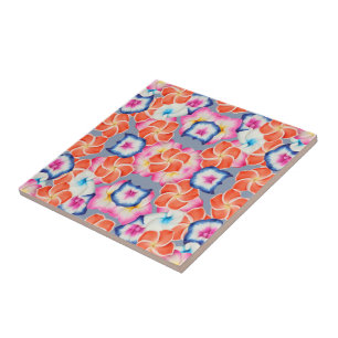 Tropische Plumeria Bloemen X Patroon Tegeltje