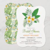 Tropische Plumeria Bruids Douche Uitnodiging (Voorkant / Achterkant)