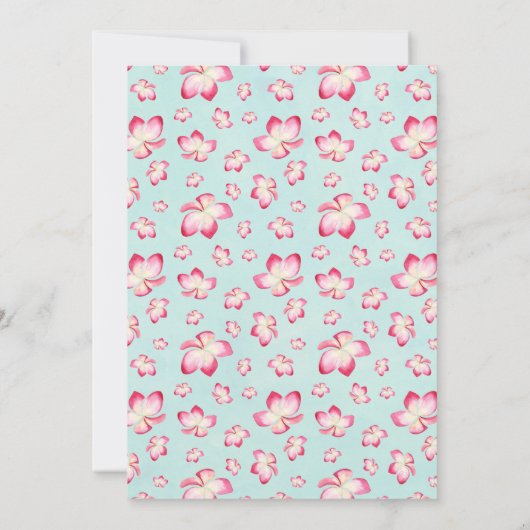 Tropische Plumeria bruiloft uitnodigingen (Achterkant)