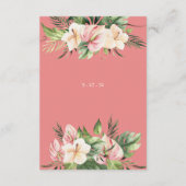 Tropische Plumeria & Flamingo Lily-kaart Informatiekaartje (Achterkant)