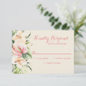 Tropische Plumeria & Flamingo Lily RSVP (Staand voorkant)