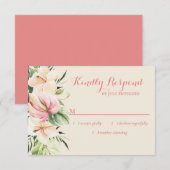 Tropische Plumeria & Flamingo Lily RSVP (Voorkant / Achterkant)