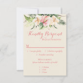 Tropische Plumeria & Flamingo Lily RSVP met menu C (Voorkant)