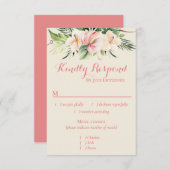 Tropische Plumeria & Flamingo Lily RSVP met menu C (Voorkant / Achterkant)
