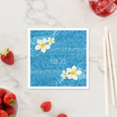 Tropische Plumeria Flower Blue Summer Party Servetten (Insitu)
