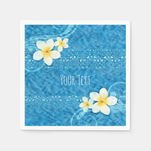 Tropische Plumeria Flower Blue Summer Party Servetten