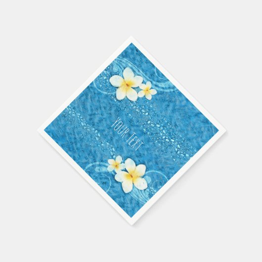 Tropische Plumeria Flower Blue Summer Party Servetten (Hoek)