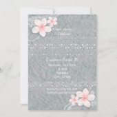 Tropische Plumeria Flower Gray Pink Summer Party Kaart (Voorkant)