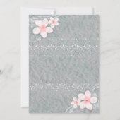 Tropische Plumeria Flower Gray Pink Summer Party Kaart (Achterkant)