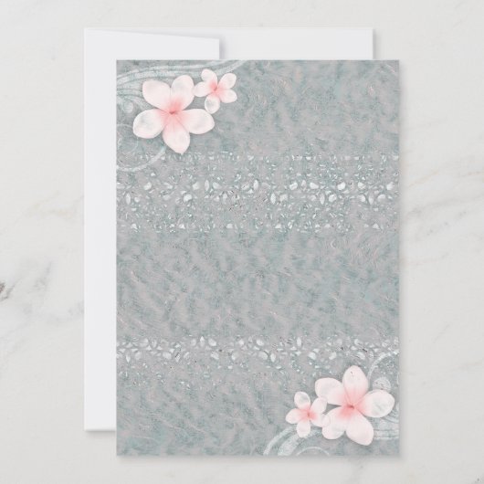 Tropische Plumeria Flower Gray Pink Summer Party Kaart (Achterkant)