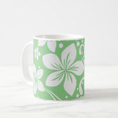 Tropische Plumeria Flowers Green N White Koffiemok (Voorkant links)