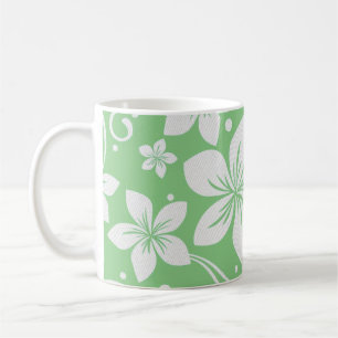 Tropische Plumeria Flowers Green N White Koffiemok