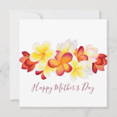 Tropische Plumeria Flowers Moederdag Kaart (Voorkant)