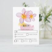 Tropische Plumeria Frangipani Weddenschap RSVP-kaa RSVP Kaartje (Staand voorkant)
