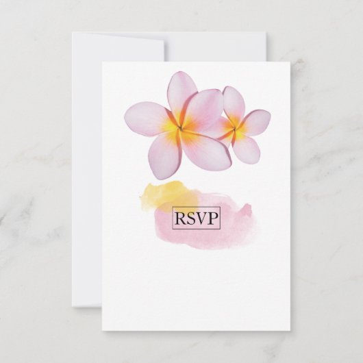 Tropische Plumeria Frangipani Weddenschap RSVP-kaa RSVP Kaartje (Achterkant)