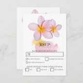 Tropische Plumeria Frangipani Weddenschap RSVP-kaa RSVP Kaartje (Voorkant / Achterkant)