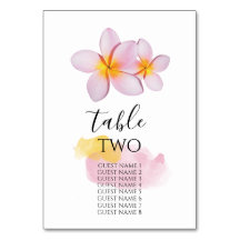 Tropische Plumeria Frangipani Wedding Guest Names