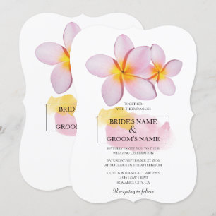 Tropische Plumeria Frangipani Wedding Invitations Kaart