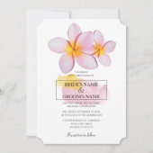 Tropische Plumeria Frangipani Wedding Invitations Kaart (Voorkant)