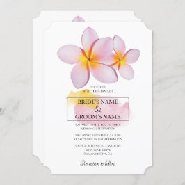 Tropische Plumeria Frangipani Wedding Invitations Kaart