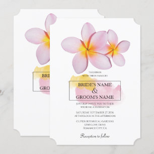 Tropische Plumeria Frangipani Wedding Invitations Kaart