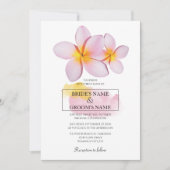 Tropische Plumeria Frangipani Wedding Invitations Kaart (Voorkant)