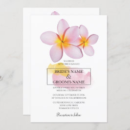 Tropische Plumeria Frangipani Wedding Invitations Kaart