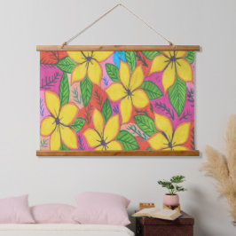 Tropische Plumeria Garden Hangend Wandkleed