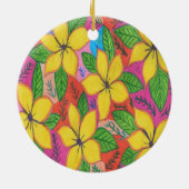 Tropische Plumeria Garden Keramisch Ornament (Achterkant)