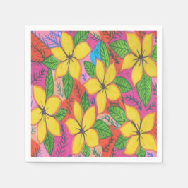 Tropische Plumeria Garden Sierkussen Papier Borden Servet