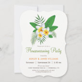 Tropische Plumeria Housewarming Party Uitnodiging (Voorkant)