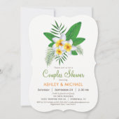 Tropische Plumeria Koppels Douche Uitnodiging (Voorkant)