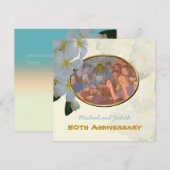 Tropische Plumeria Lei Foto Aankondiging (Voorkant / Achterkant)