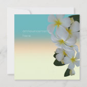 Tropische Plumeria Lei Foto Aankondiging (Achterkant)