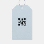 Tropische Plumeria Logo QR Code Hang Labels W/Stri Cadeaulabel (Achterkant)