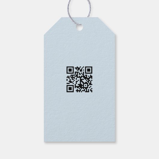 Tropische Plumeria Logo QR Code Hang Labels W/Stri Cadeaulabel (Achterkant)