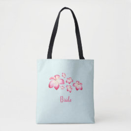 Tropische Plumeria roze Waterverf bruids Tote Bag