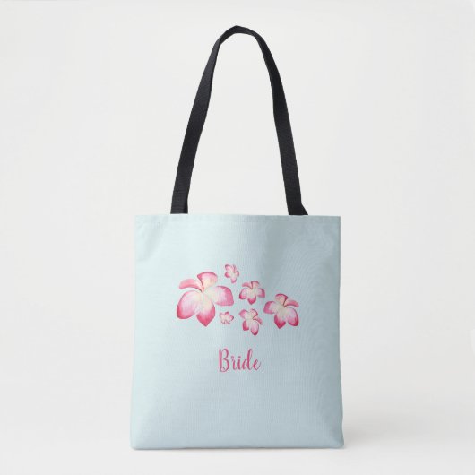 Tropische Plumeria roze Waterverf bruids Tote Bag (Voorkant)