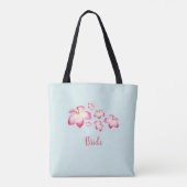 Tropische Plumeria roze Waterverf bruids Tote Bag (Achterkant)