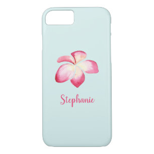 Tropische Plumeria roze Waterverf iPhone 8/7 Hoesje