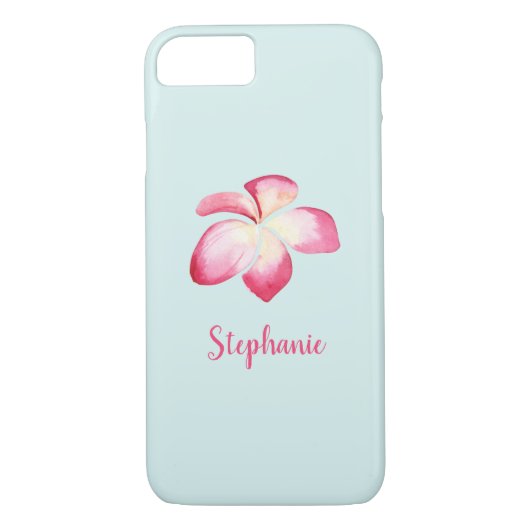 Tropische Plumeria roze Waterverf Case-Mate iPhone Case (Achterkant)