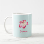 Tropische Plumeria roze Waterverf Koffiemok (Links)