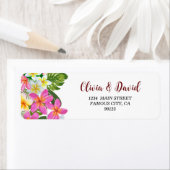 Tropische Plumeria Temple Tree-adreslabel Etiket (Insitu)