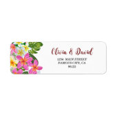 Tropische Plumeria Temple Tree-adreslabel Etiket (Voorkant)