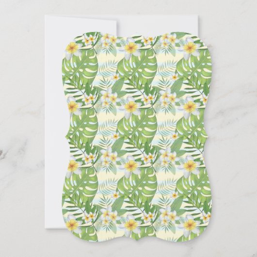 Tropische Plumeria Uitnodiging van het Pensioenfee (Achterkant)
