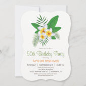Tropische Plumeria Verjaardag Uitnodiging (Voorkant)