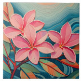 Tropische plumeriakunst tegeltje (Voorkant)